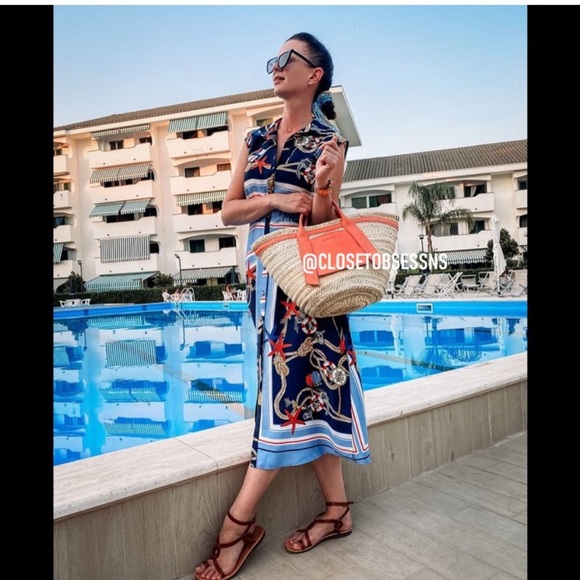 NWT ZARA Chain Print Belted Dress S Blogger’s Favorite - Picture 8 of 8